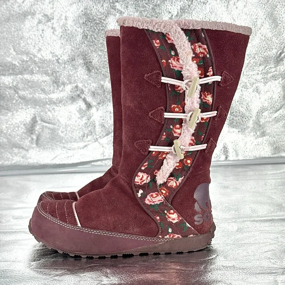 Sorel Suka II Shearling Boots Womens size 4 Pink Suede Non-slip Winter Boots